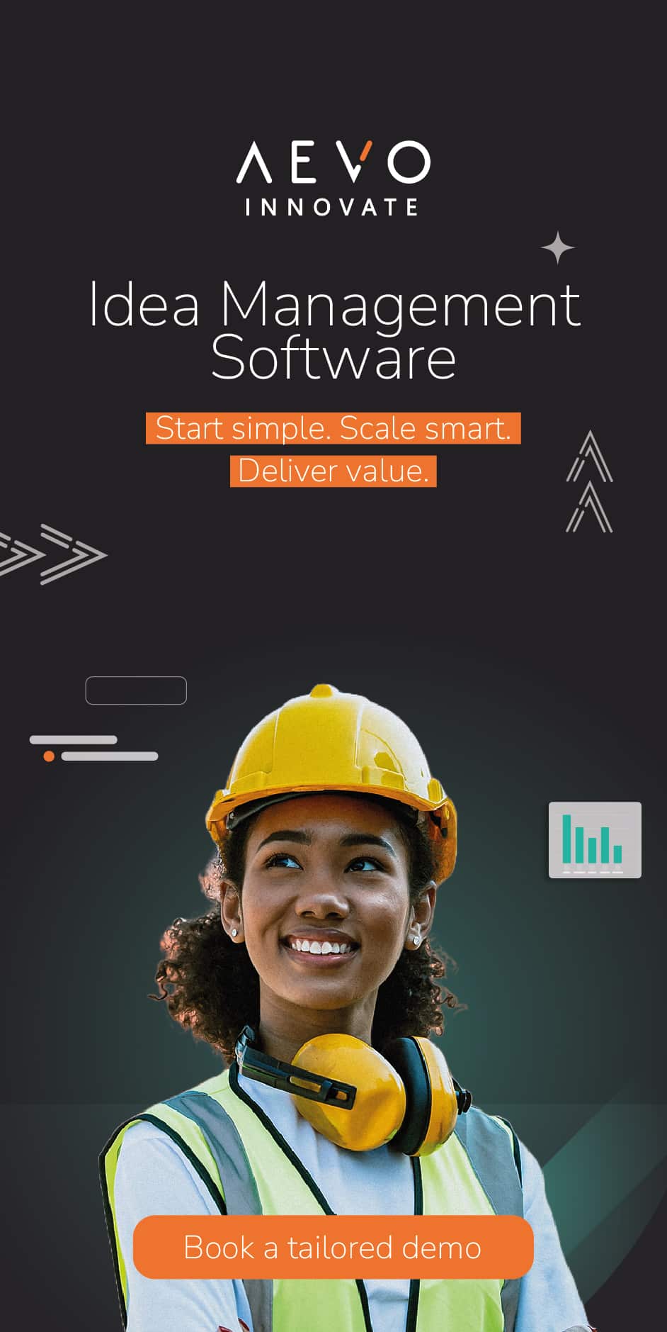Sidebar graphic for idea management software.